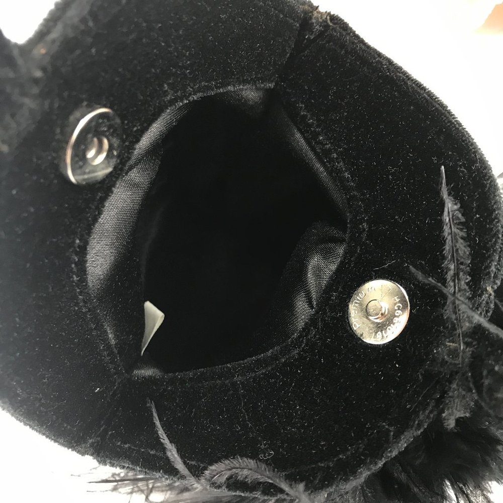 Black Velvet Evening Bag/Wristlet - Picture 6 of 6